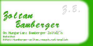 zoltan bamberger business card